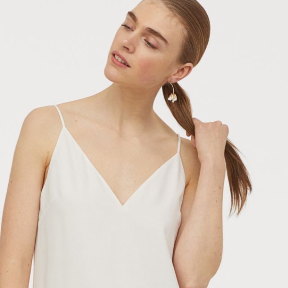 River Island Camisole Tank atop Size 6 Cream White - Picture 1 of 5